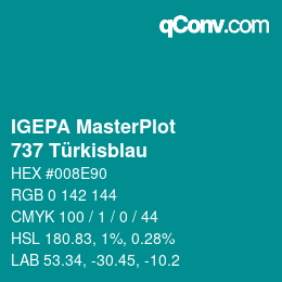 カラーコード: IGEPA MasterPlot - 737 Türkisblau | qconv.com