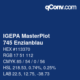 カラーコード: IGEPA MasterPlot - 745 Enzianblau | qconv.com