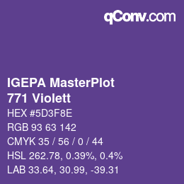 カラーコード: IGEPA MasterPlot - 771 Violett | qconv.com