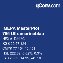 カラーコード: IGEPA MasterPlot - 786 Ultramarineblau | qconv.com