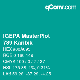 Farbcode: IGEPA MasterPlot - 789 Karibik | qconv.com