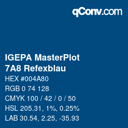 Farbcode: IGEPA MasterPlot - 7A8 Refexblau | qconv.com