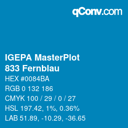Code couleur: IGEPA MasterPlot - 833 Fernblau | qconv.com