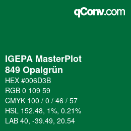 Farbcode: IGEPA MasterPlot - 849 Opalgrün | qconv.com