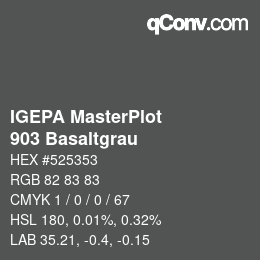 カラーコード: IGEPA MasterPlot - 903 Basaltgrau | qconv.com