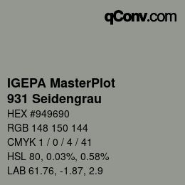 Farbcode: IGEPA MasterPlot - 931 Seidengrau | qconv.com