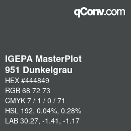 Código de color: IGEPA MasterPlot - 951 Dunkelgrau | qconv.com