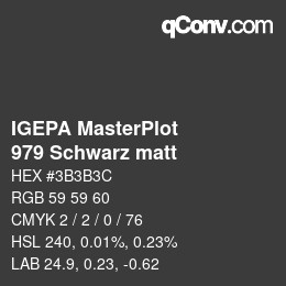カラーコード: IGEPA MasterPlot - 979 Schwarz matt | qconv.com