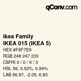 Código de color: Ikea Family - IKEA 015 (IKEA 5) | qconv.com