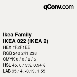 Code couleur: Ikea Family - IKEA 022 (IKEA 2) | qconv.com