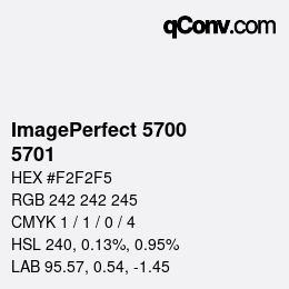 カラーコード: ImagePerfect 5700 - 5701 | qconv.com