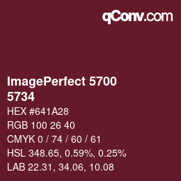 Farbcode: ImagePerfect 5700 - 5734 | qconv.com