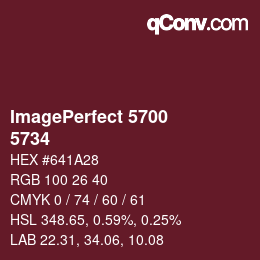 颜色代码: ImagePerfect 5700 - 5734 | qconv.com