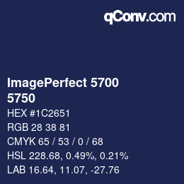 颜色代码: ImagePerfect 5700 - 5750 | qconv.com