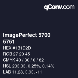 颜色代码: ImagePerfect 5700 - 5751 | qconv.com