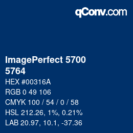 カラーコード: ImagePerfect 5700 - 5764 | qconv.com