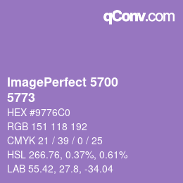 カラーコード: ImagePerfect 5700 - 5773 | qconv.com