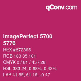 カラーコード: ImagePerfect 5700 - 5776 | qconv.com