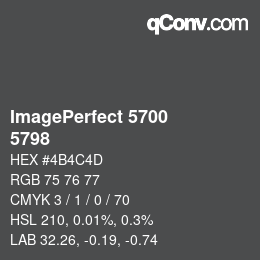 カラーコード: ImagePerfect 5700 - 5798 | qconv.com