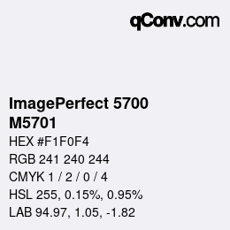 カラーコード: ImagePerfect 5700 - M5701 | qconv.com