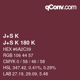 カラーコード: J+S K - J+S K 180 K | qconv.com