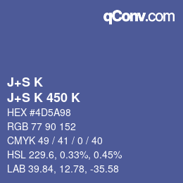 カラーコード: J+S K - J+S K 450 K | qconv.com