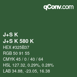 カラーコード: J+S K - J+S K 580 K | qconv.com