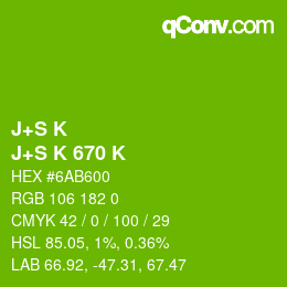 カラーコード: J+S K - J+S K 670 K | qconv.com