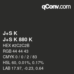 カラーコード: J+S K - J+S K 880 K | qconv.com