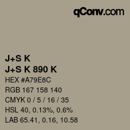 Código de color: J+S K - J+S K 890 K | qconv.com