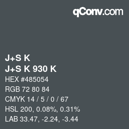 カラーコード: J+S K - J+S K 930 K | qconv.com
