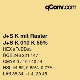Code couleur: J+S K mit Raster - J+S K 010 K 55% | qconv.com