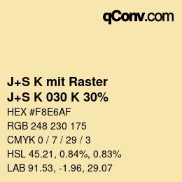 カラーコード: J+S K mit Raster - J+S K 030 K 30% | qconv.com