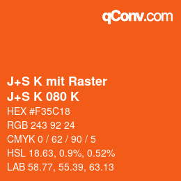 カラーコード: J+S K mit Raster - J+S K 080 K | qconv.com