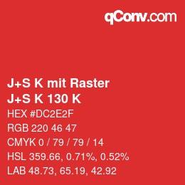 Farbcode: J+S K mit Raster - J+S K 130 K | qconv.com