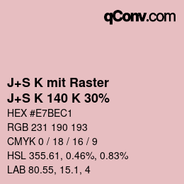 Code couleur: J+S K mit Raster - J+S K 140 K 30% | qconv.com