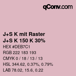 Farbcode: J+S K mit Raster - J+S K 150 K 30% | qconv.com