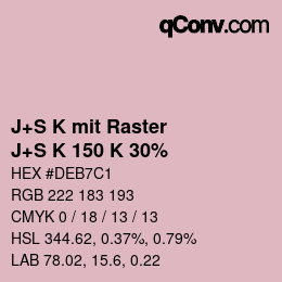 Código de color: J+S K mit Raster - J+S K 150 K 30% | qconv.com