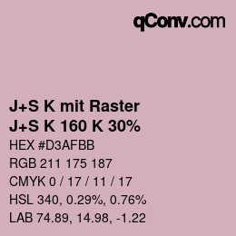 Farbcode: J+S K mit Raster - J+S K 160 K 30% | qconv.com