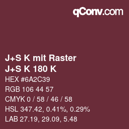 Código de color: J+S K mit Raster - J+S K 180 K | qconv.com