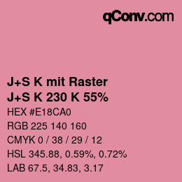 カラーコード: J+S K mit Raster - J+S K 230 K 55% | qconv.com