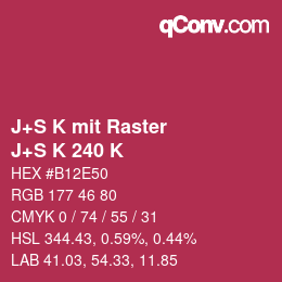 Code couleur: J+S K mit Raster - J+S K 240 K | qconv.com