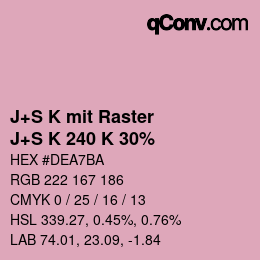 Code couleur: J+S K mit Raster - J+S K 240 K 30% | qconv.com