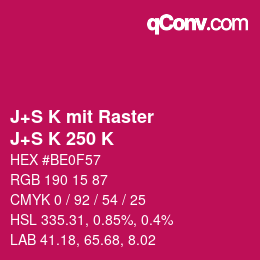 カラーコード: J+S K mit Raster - J+S K 250 K | qconv.com