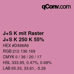 Code couleur: J+S K mit Raster - J+S K 250 K 55% | qconv.com