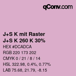 Farbcode: J+S K mit Raster - J+S K 260 K 30% | qconv.com