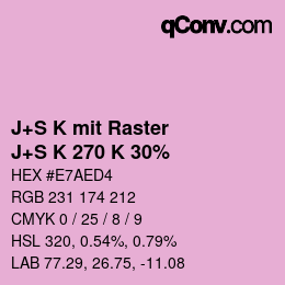 Code couleur: J+S K mit Raster - J+S K 270 K 30% | qconv.com