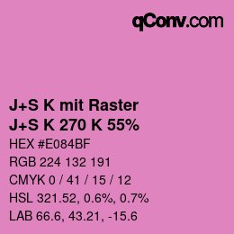 Code couleur: J+S K mit Raster - J+S K 270 K 55% | qconv.com