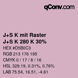 Code couleur: J+S K mit Raster - J+S K 280 K 30% | qconv.com