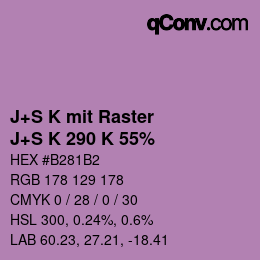 Farbcode: J+S K mit Raster - J+S K 290 K 55% | qconv.com
